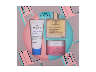 NUXE Les Essentiels Visage denní pleťová péče Creme Fraiche de Beauté 30 ml + suchý olej Huile Prodigieuse 50 ml + pleťová maska Insta Masque 50 ml