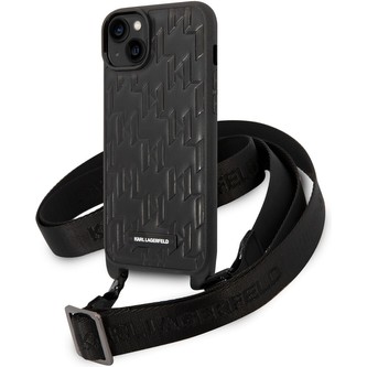 Karl Lagerfeld Monogram Crossbody kryt iPhone 14 Plus černý