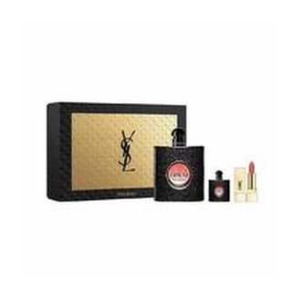 Yves Saint Laurent Black Opium Dárková sada Parfémová voda 90 ml, miniaturka Parfémová voda 7,5 ml a rtěnka