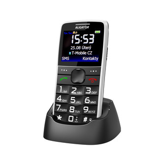 ALIGATOR A675 Senior bílý + stolní nabíječka