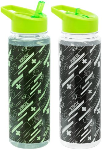 Plastová proměňovací láhev na pití s brčkem XBox: Logo (objem 650 ml)