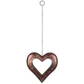 Srdce kovové - svícen na čajovou svíčku. Kovová dekorace na pověšení.
