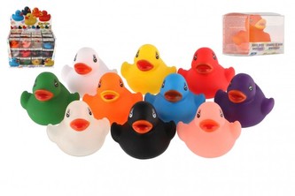 Kačenka do vany guma 5cm mix barev v plastové krabičce 6x5cm 36ks v boxu 1 ks 18m+