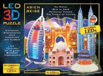 LED 3D Puzzle Cesta po Asii