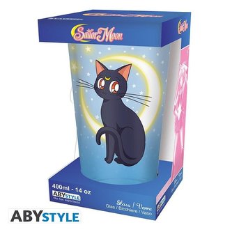 Sailor Moon Sklenice 400 ml - Luna a Artemis
