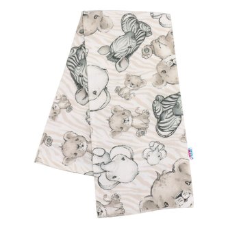 Flanelová plena s potiskem New Baby bílo-béžová ZOO