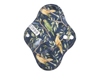 Denní vložka (PUL) - Papoušek Indigo, limetkový velur (kojenecký plyš)