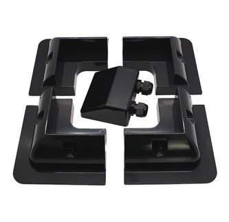 Solarmi držáky rohové ABS pro solární panely na karavan s průchodkou - černé (5ks sada)