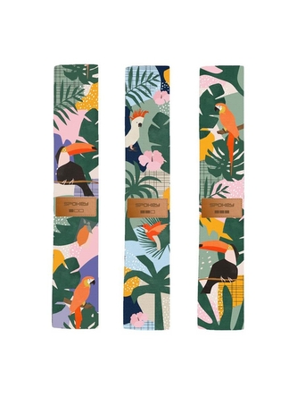Spokey - HOME JUNGLE Sada 3 posilovacích bavlněných gum + obal