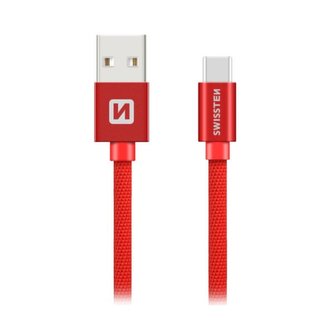 Swissten Datový Kabel Textile Usb / Usb-C 3,0 M Červený