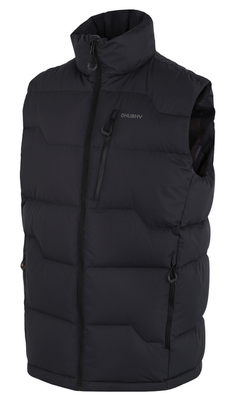 Pánská péřová vesta na zip Deep M black - XL