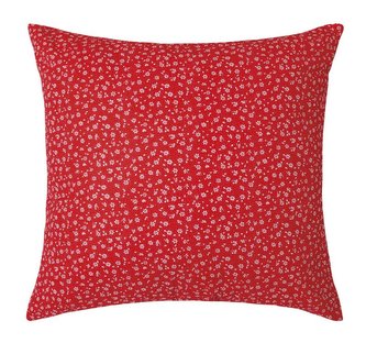 Polštářek ADÉLA - červený kvítek - 40x40 cm