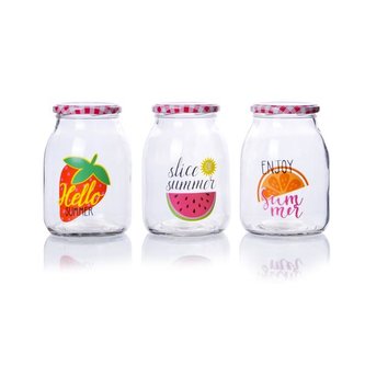 SKLENICE NA ZAVAŘOVÁNÍ "OVOCE" 800ML S VÍČKEM