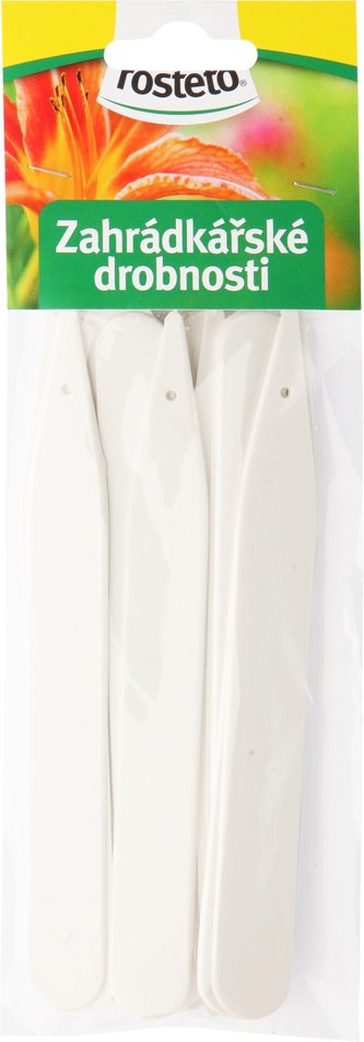 Jmenovka zapich Rosteto L 6 bílá 15x1,7 cm (sada 15ks) rovná