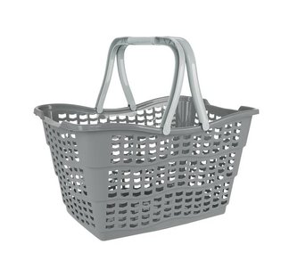 NÁKUPNÍ KOŠÍK 15 L, 40X29X22,5 CM, SEVERSKÁ ŠEDÁ