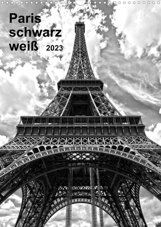 Paris schwarz weiß 2023 (Wandkalender 2023 DIN A3 hoch)