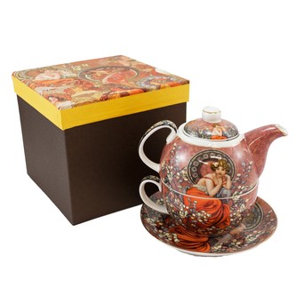 HOME ELEMENTS Souprava na čaj 3 ks, Mucha tmavý