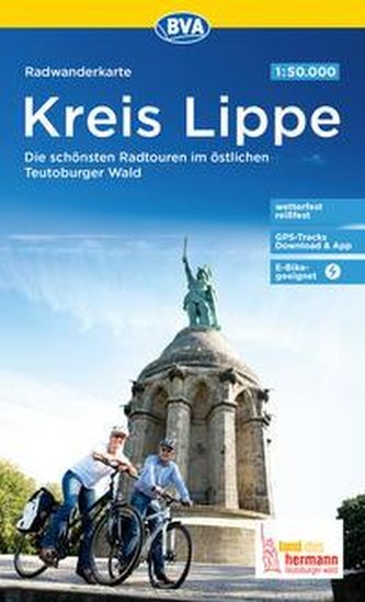 Radwanderkarte BVA Kreis Lippe Die schönsten Radtouren im östlichen Teutoburger Wald 1:50.000, reiß- und wetterfest, GPS-Tracks