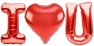 BALÓNEK FÓLIOVÝ NÁPIS - I LOVE YOU 40CM/30CM