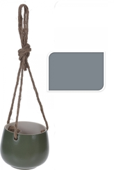 Šedý keramický závěsný květináč 8,5x10,5 cm