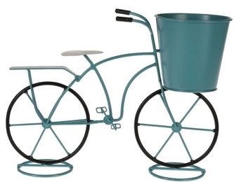 Plechový květináč Retro kolo tyrkysové