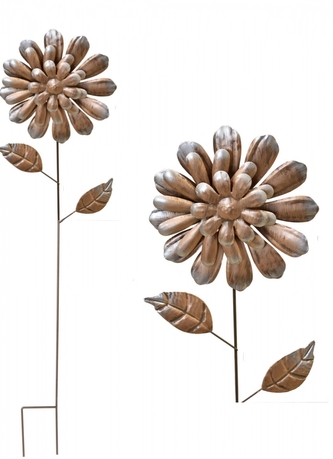 Kovová květina zlatá C 80 cm