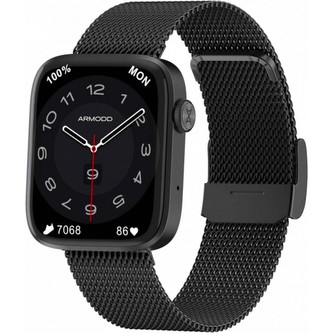 ARMODD Squarz 11 Pro černá s kovovým řemínkem + silikonový řemínek