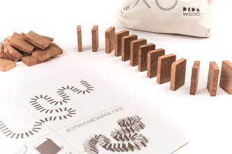 DWOOD Dřevěná stavebnice 2v1 Domi 150 dílů