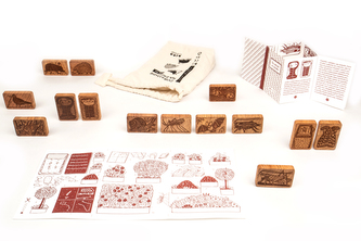 DWOOD Zvířata na zahradě 14 dílů - doplněk k dřevěné stavebnici s příběhem - v pytlíku