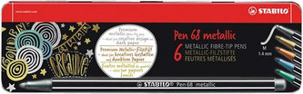 STABILO Pen 68 metallic 6 ks kovové pouzdro