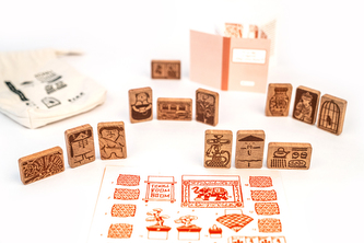 DWOOD Tchaj room boom 13 dílů - doplněk k dřevěné stavebnici s příběhem