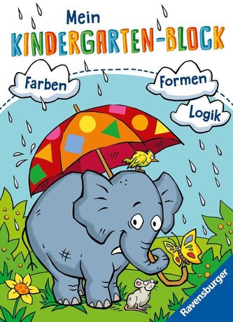 Ravensburger Mein Kindergarten-Block - Farben, Formen, Logik- Rätselspaß für Kindergartenkinder ab 5 Jahren - Förderung von Logi