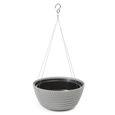 Plastový květináč Bowl Jersey na zavěšení 300 mm, šedý
