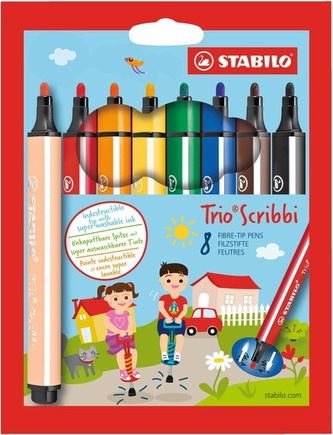 Flamaster STABILO Trio Scribbi, zestaw 8 szt. w etui