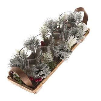 Dřevěný svícen se sklem, 0/40