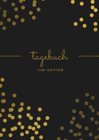 Tagebuch schön A5 liniert - 100 Seiten 90g/m² - Soft Cover goldene Punkte schwarz - hochwertiges Papier