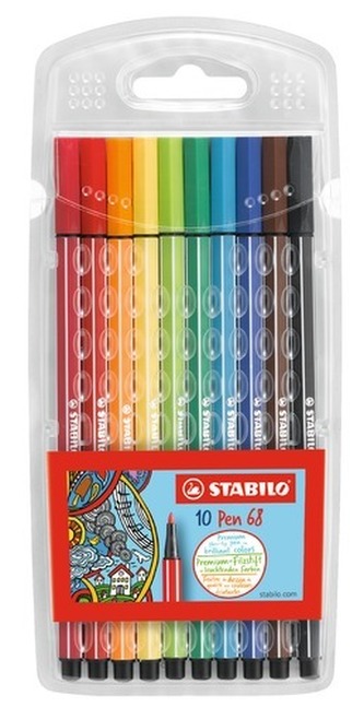 STABILO Pen 68 10 ks Plastové Pouzdro