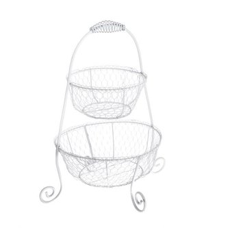 Kovový dvoupatrový stojan s košíky, 0/3