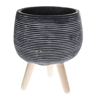 Betonový květináč na dřevěných nožičkách, 0/12