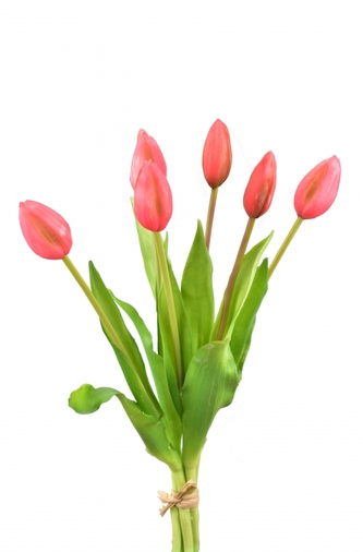 Kytice 7 tulipánů růžová 37,5 cm