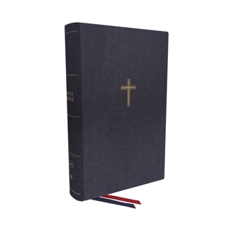 NKJV, Single-Column Wide-Margin Reference Bible, Cloth over Board, Blue, Red Letter, Comfort Print