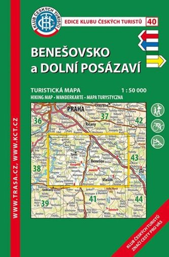 Benešovsko, dolní Posázaví /KČT 40 1:50T Turistická mapa
