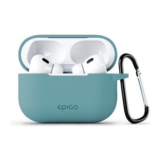 EPICO silikonové pouzdro pro Airpods Pro (2022) s karabinou zelené