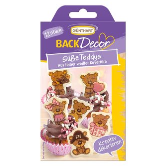 Čokoládové dekorace na dort 15ks medvědi - Gunthart