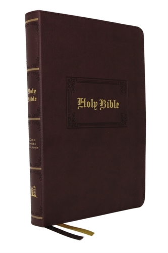KJV, Large Print Center-Column Reference Bible, Leathersoft, Brown, Red Letter, Comfort Print
