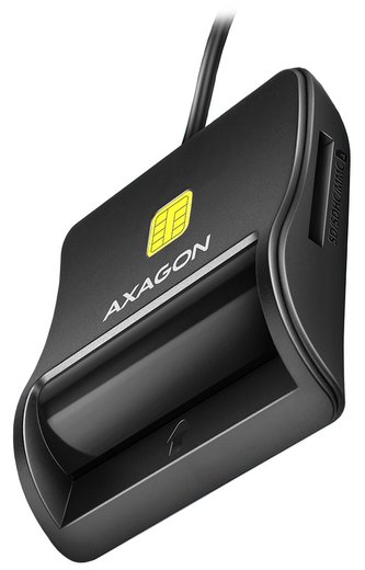 AXAGON čtečka kontaktních smart karet (eObčanka) / SD,MicroSD,SmartCard,SIM / CRE-SM3SD / USB 2.0 / 1,3m
