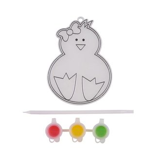 VITRÁŽ VELIKONOČNÍ S BARVAMI - KUŘE 9X8 CM, 7,5X10