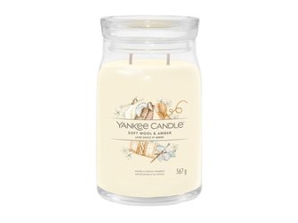YANKEE CANDLE Soft Wool & Amber svíčka 567g / 5 knotů (Signature velký)