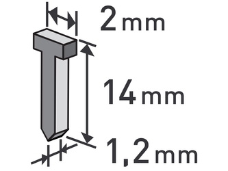 EXTOL PREMIUM hřebíky, balení 1000ks, 14mm, 2,0x0,52x1,2mm