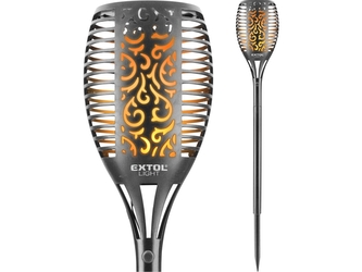 EXTOL LIGHT pochodeň LED s plamenem, 79cm, solární nabíjení, 35lm, 51 LED